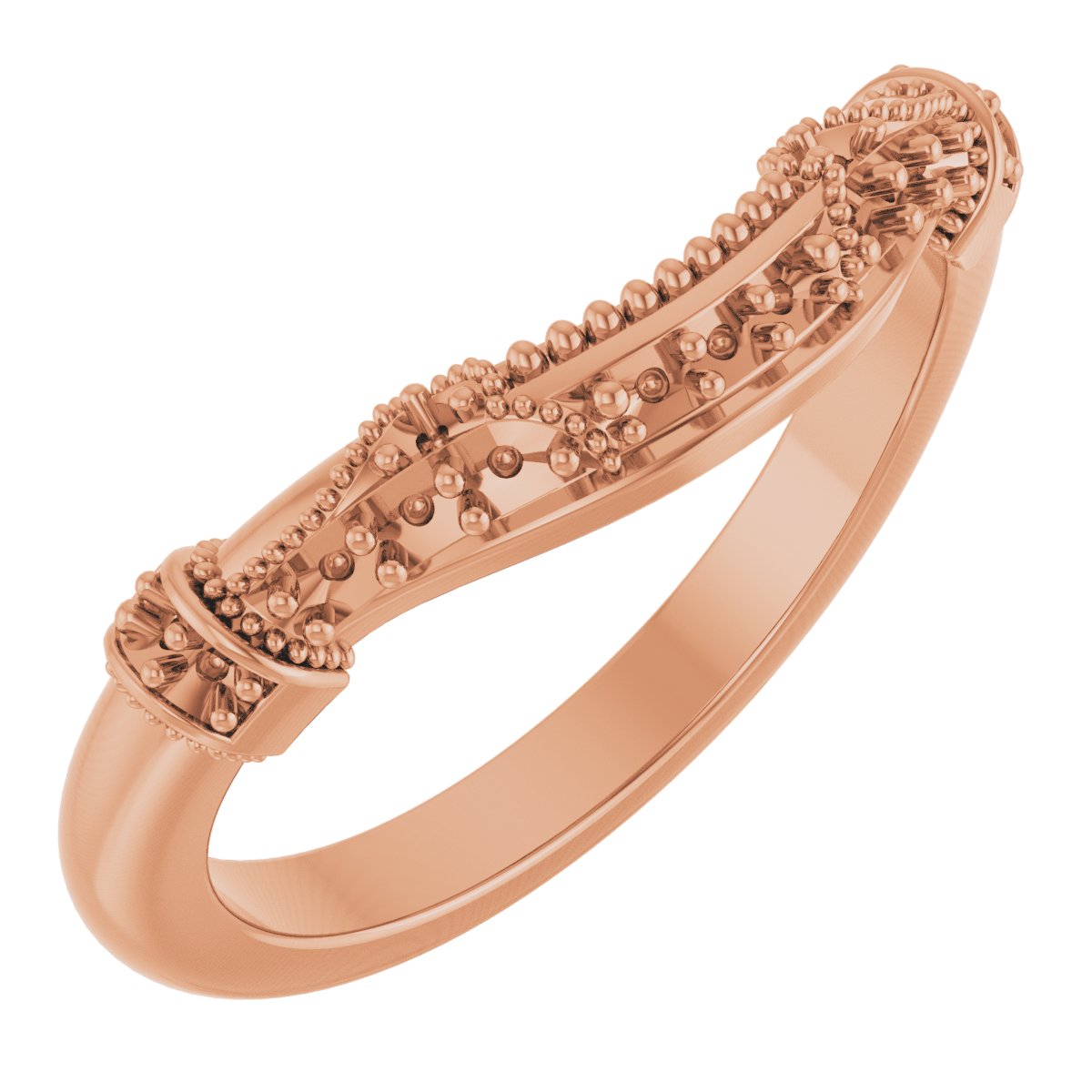 14K Rose 1/6 CTW Diamond Vintage-Inspired Matching Band  