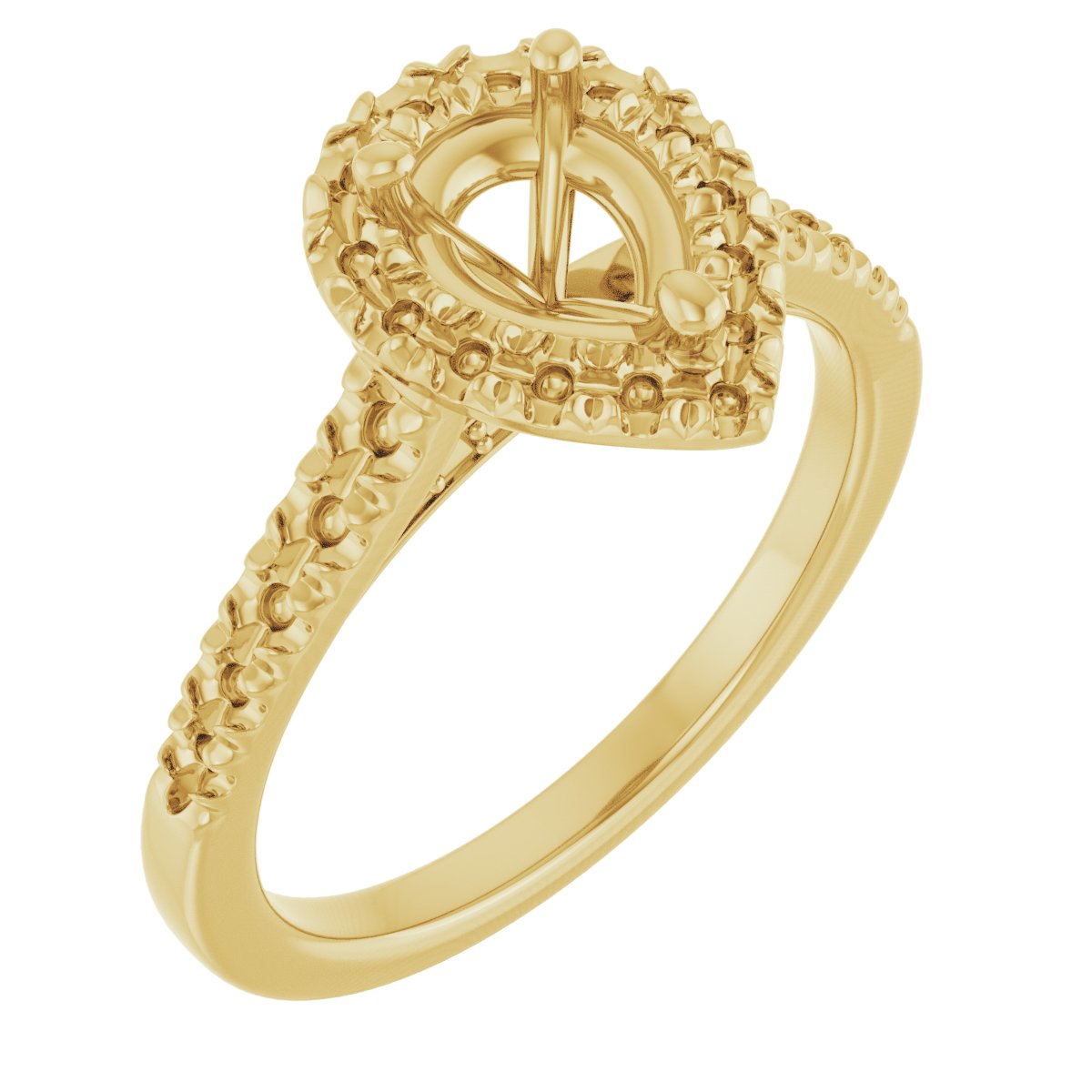 French-Set Halo-Style Engagement Ring