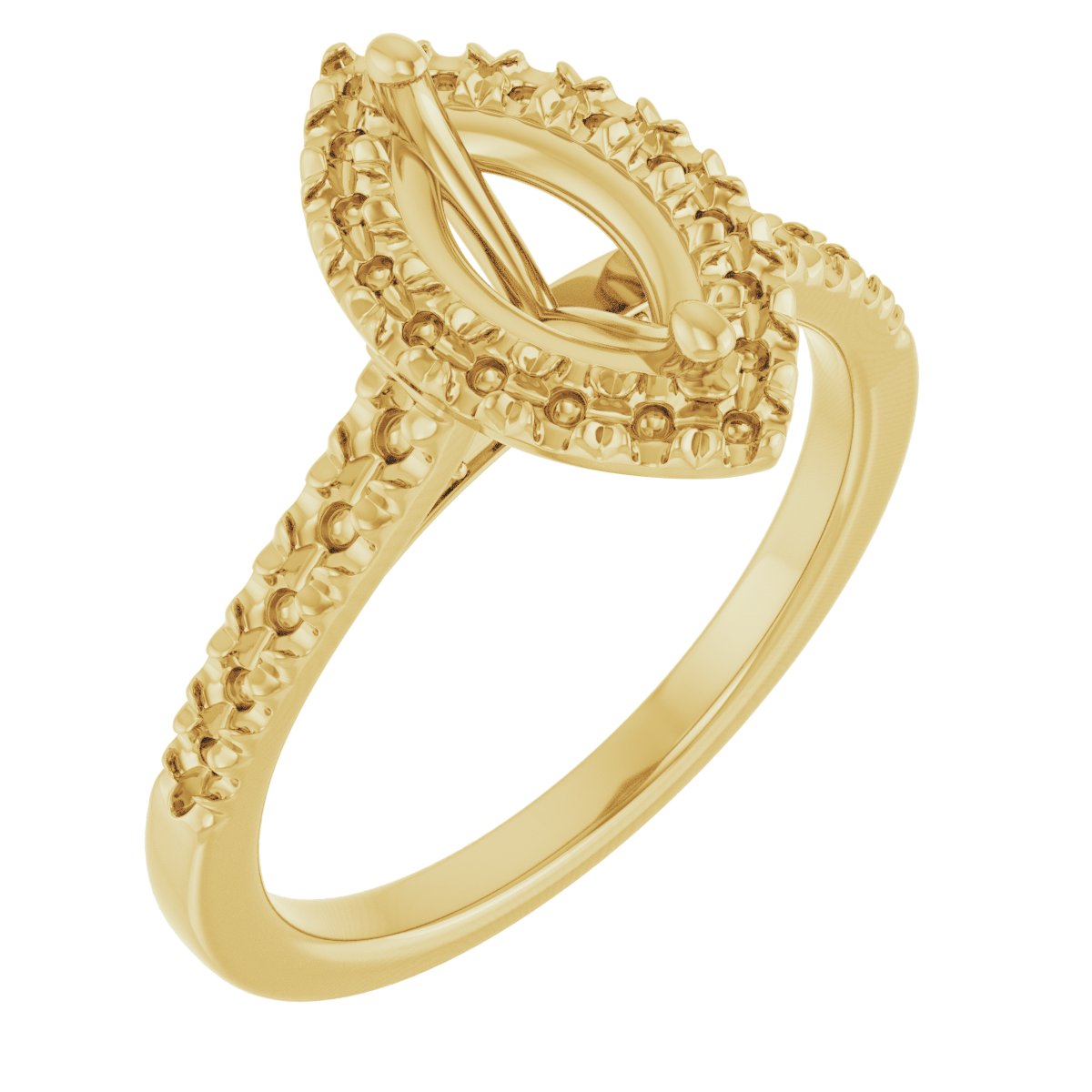 French-Set Halo-Style Engagement Ring