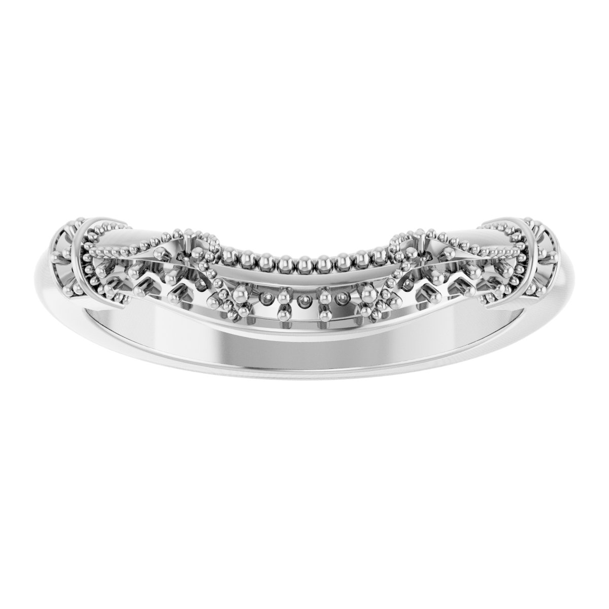 14K White 1/6 CTW Diamond Vintage-Inspired Matching Band  