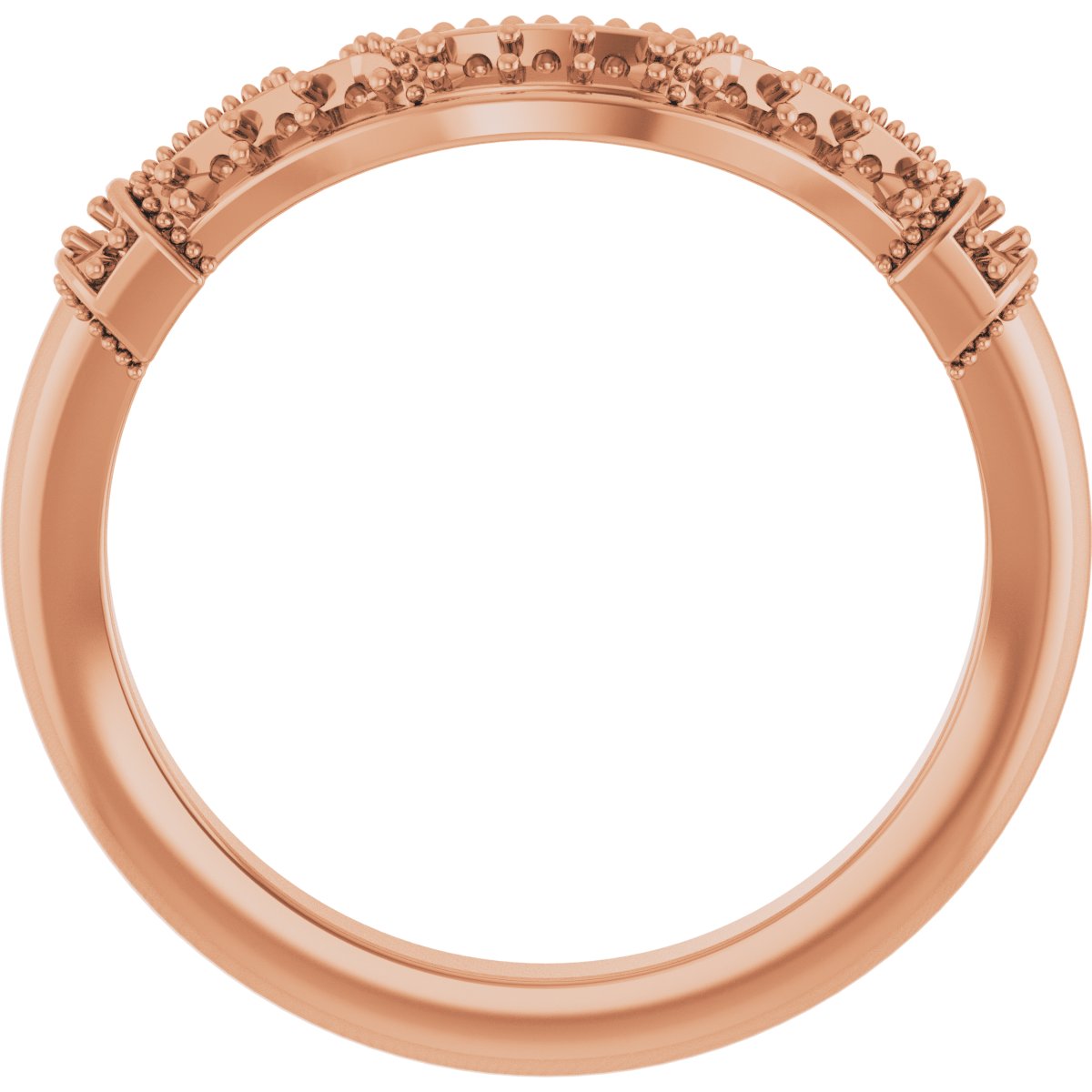 14K Rose 1/6 CTW Diamond Vintage-Inspired Matching Band  