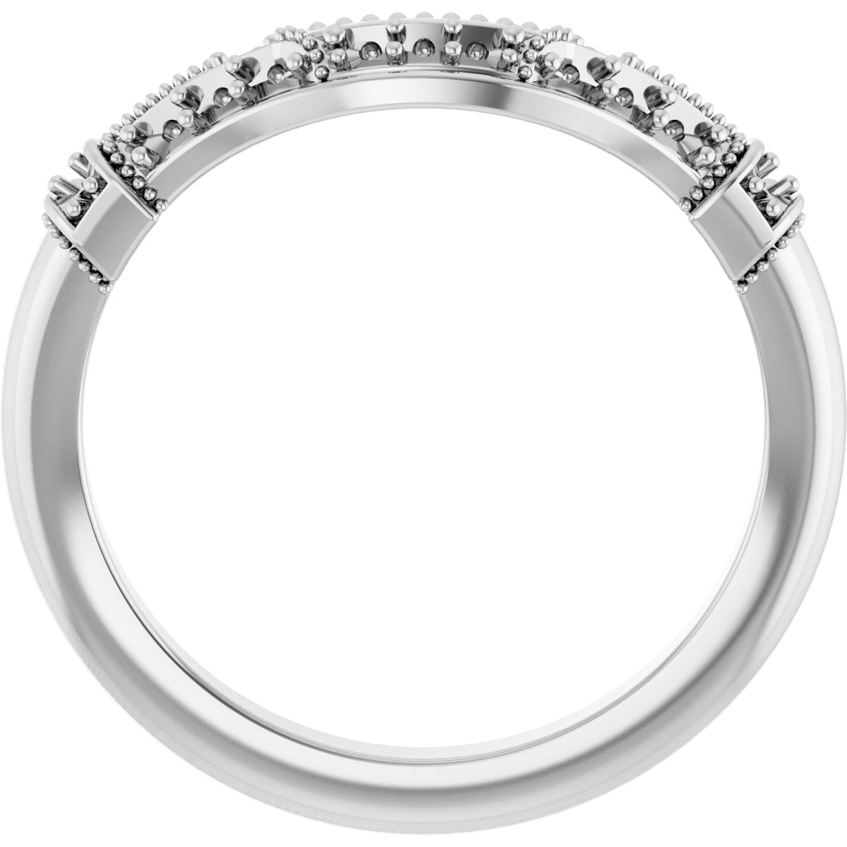 14K White 1/6 CTW Diamond Vintage-Inspired Matching Band  