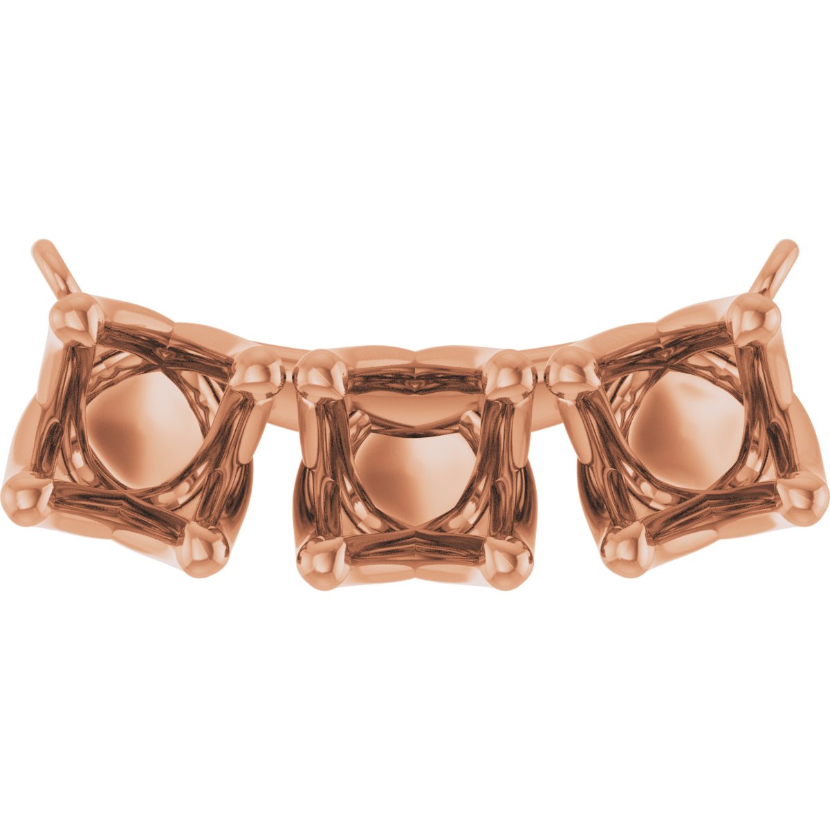 Three-Stone Curved Bar Necklace or Center