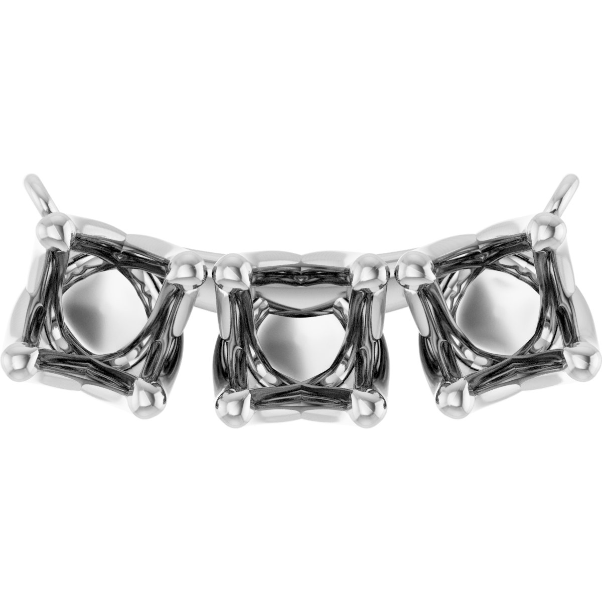 Three-Stone Curved Bar Necklace or Center
