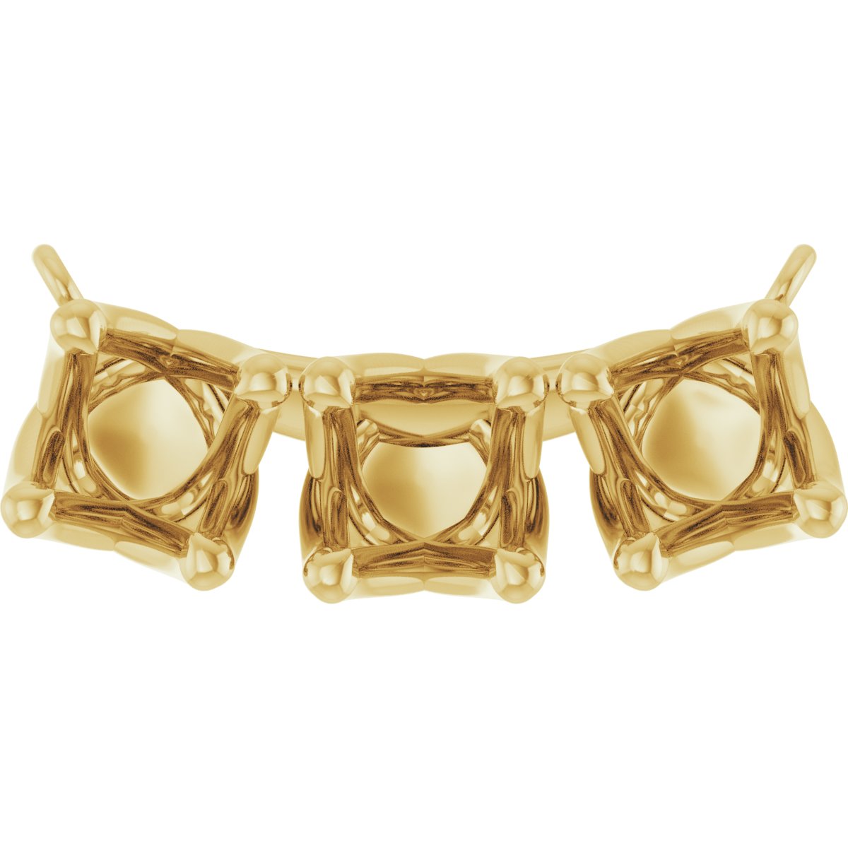 Three-Stone Curved Bar Necklace or Center