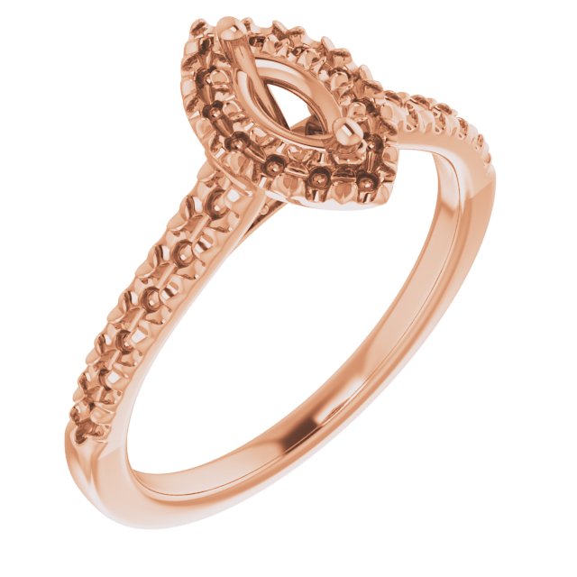 French-Set Halo-Style Engagement Ring