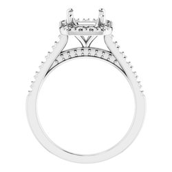French-Set Halo-Style Engagement Ring    