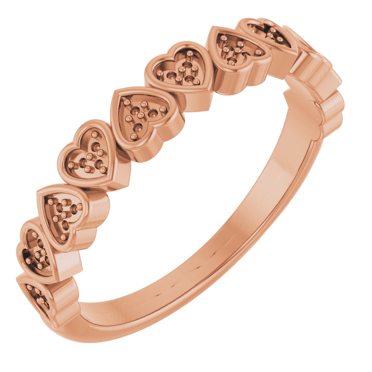 14K Rose .07 CTW Natural Diamond Heart Anniversary Band  