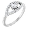 14K White Sapphire Evil Eye Ring Ref 15153703