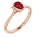 14K Rose Natural Ruby & .015 CTW Natural Diamond Ring 