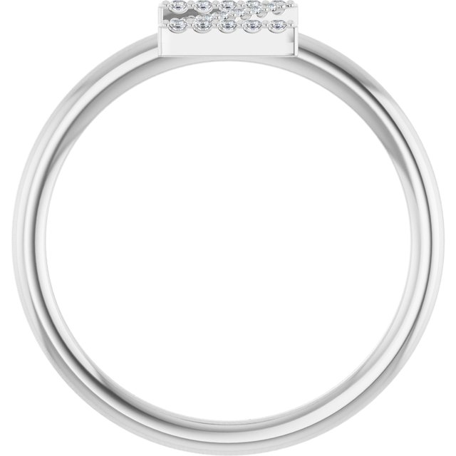 14K White .06 CTW Natural Diamond Initial Z Ring
