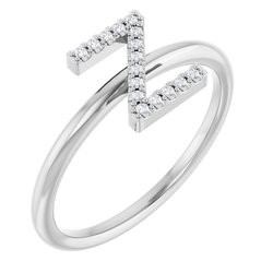 Accented Stackable Initial Ring