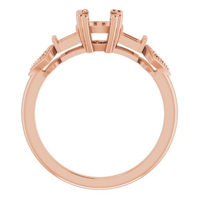 10K Rose 5.8 mm Round Vintage-Inspired Engagement Ring Mounting