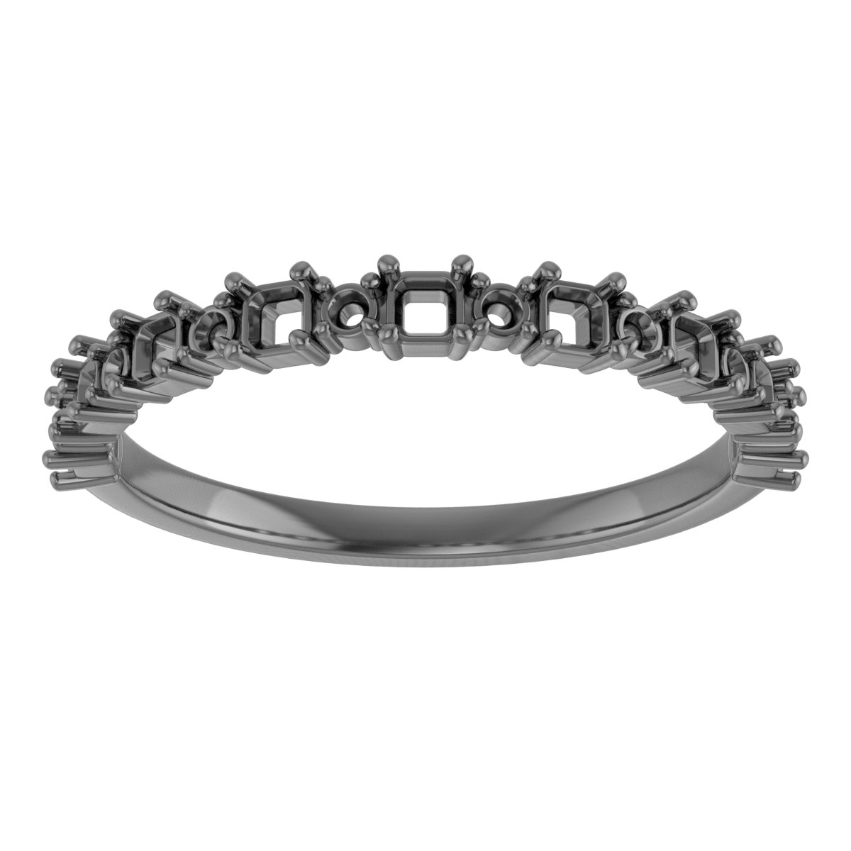 5x3 mm Emerald Anniversary Band Mounting view 3