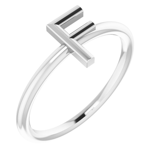 Sterling Silver Initial F Ring