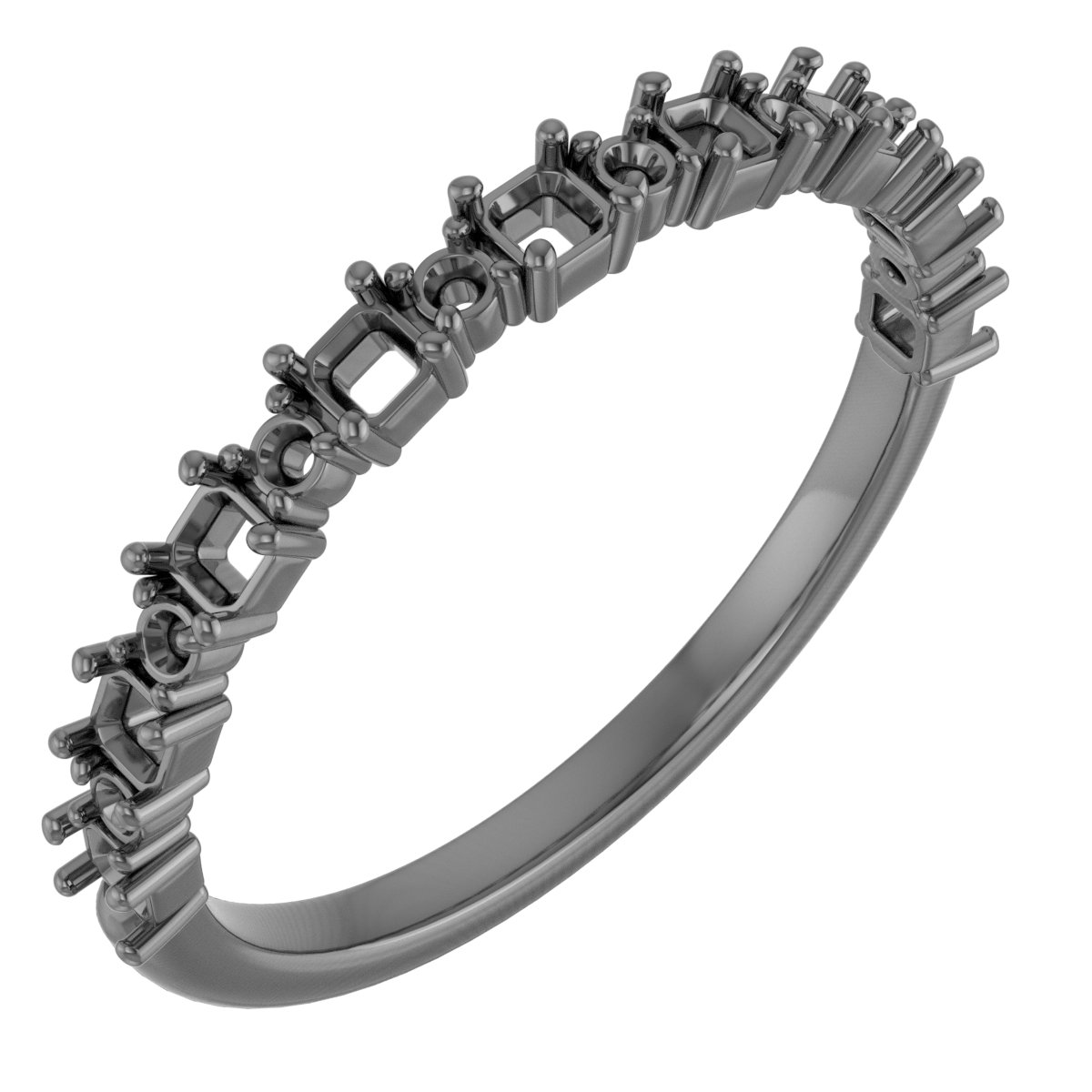 5x3 mm Emerald Anniversary Band Mounting