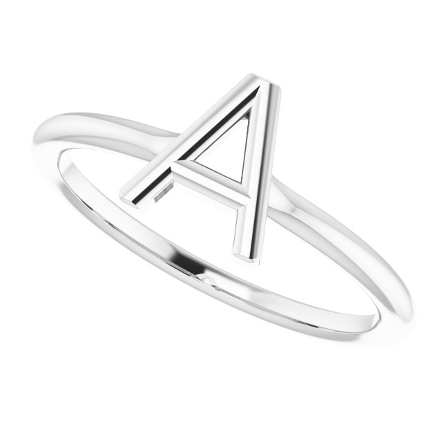 Sterling Silver Initial A Ring