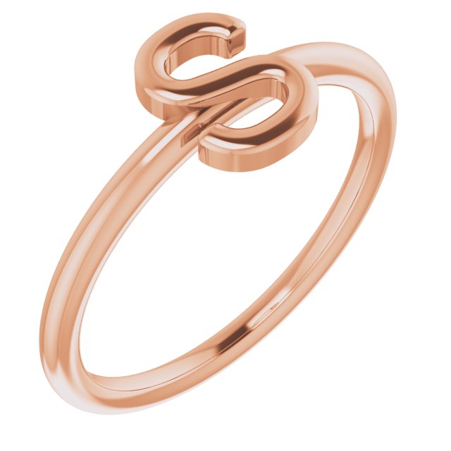 14K Rose Initial S Ring Ref. 15158460