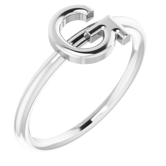 Sterling Silver Initial G Ring - 51895-141-P