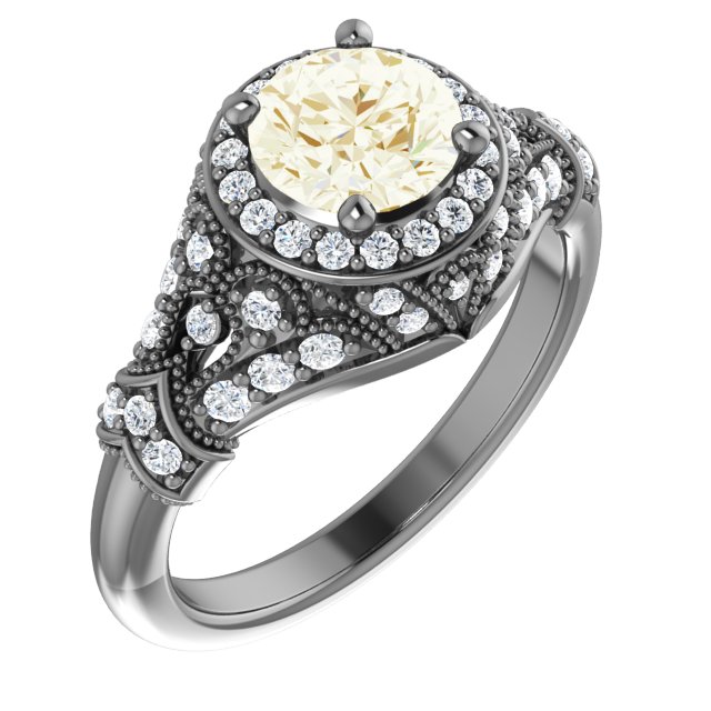 Vintage-Inspired Halo-Style Engagement Ring or Band