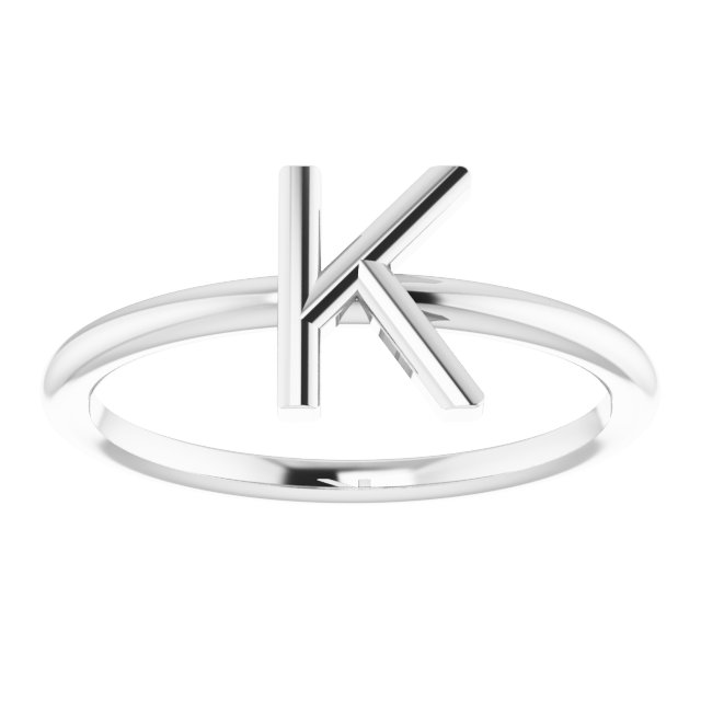 Sterling Silver Initial K Ring