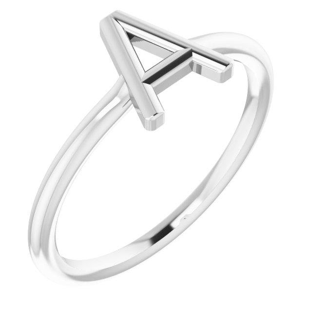 Sterling Silver Initial A Ring