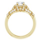 Vintage-Inspired Halo-Style Engagement Ring or Band   