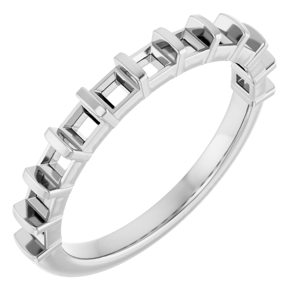 14K White 1 1/8 CTW Natural Diamond Anniversary Band