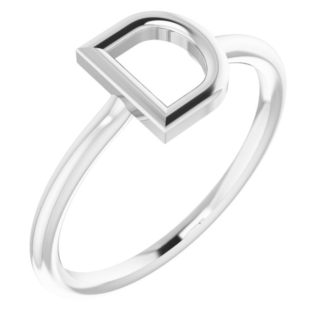 Sterling Silver Initial D Ring