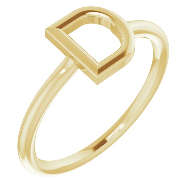 14K Yellow Initial D Ring