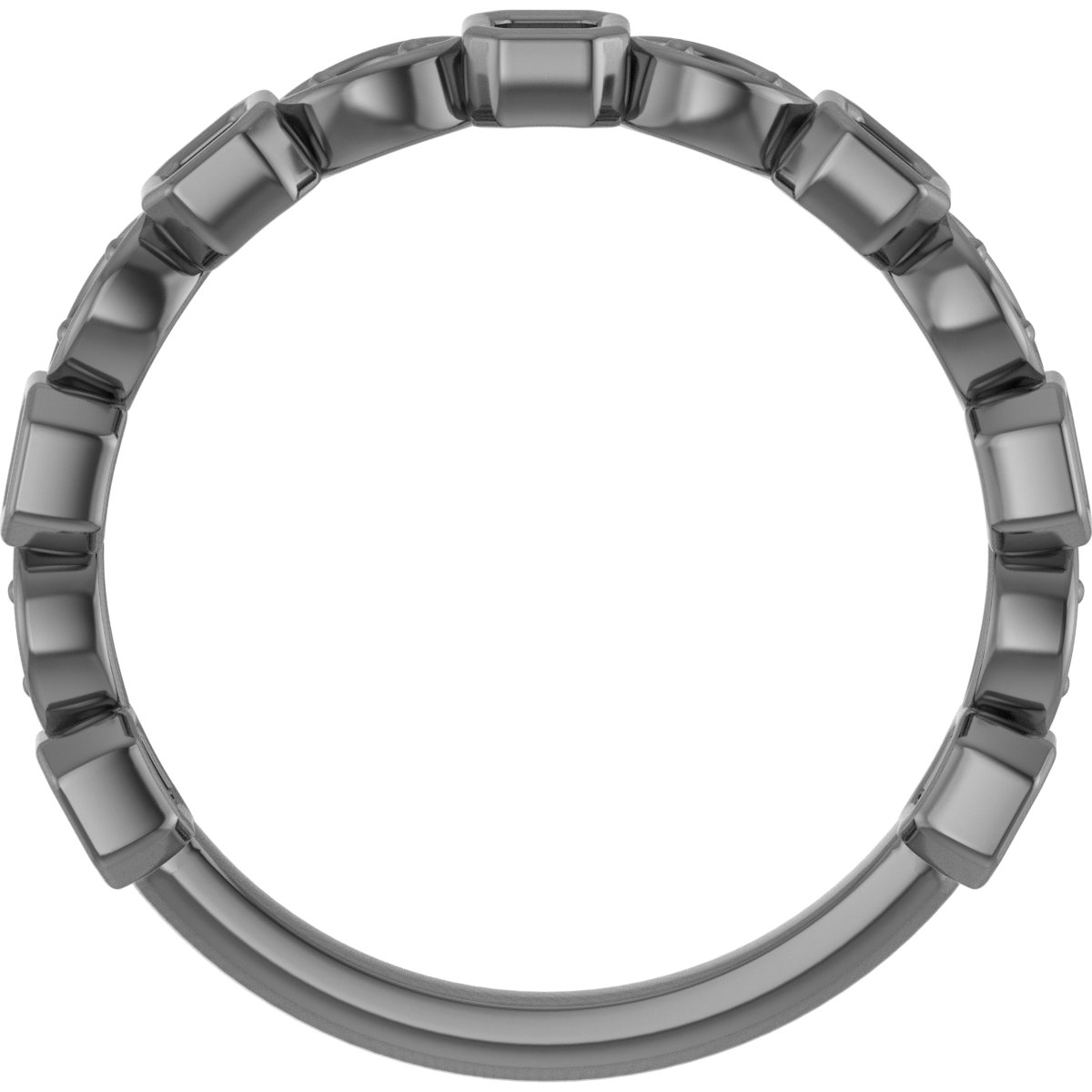 5x3 mm Emerald Anniversary Band Mounting view 2