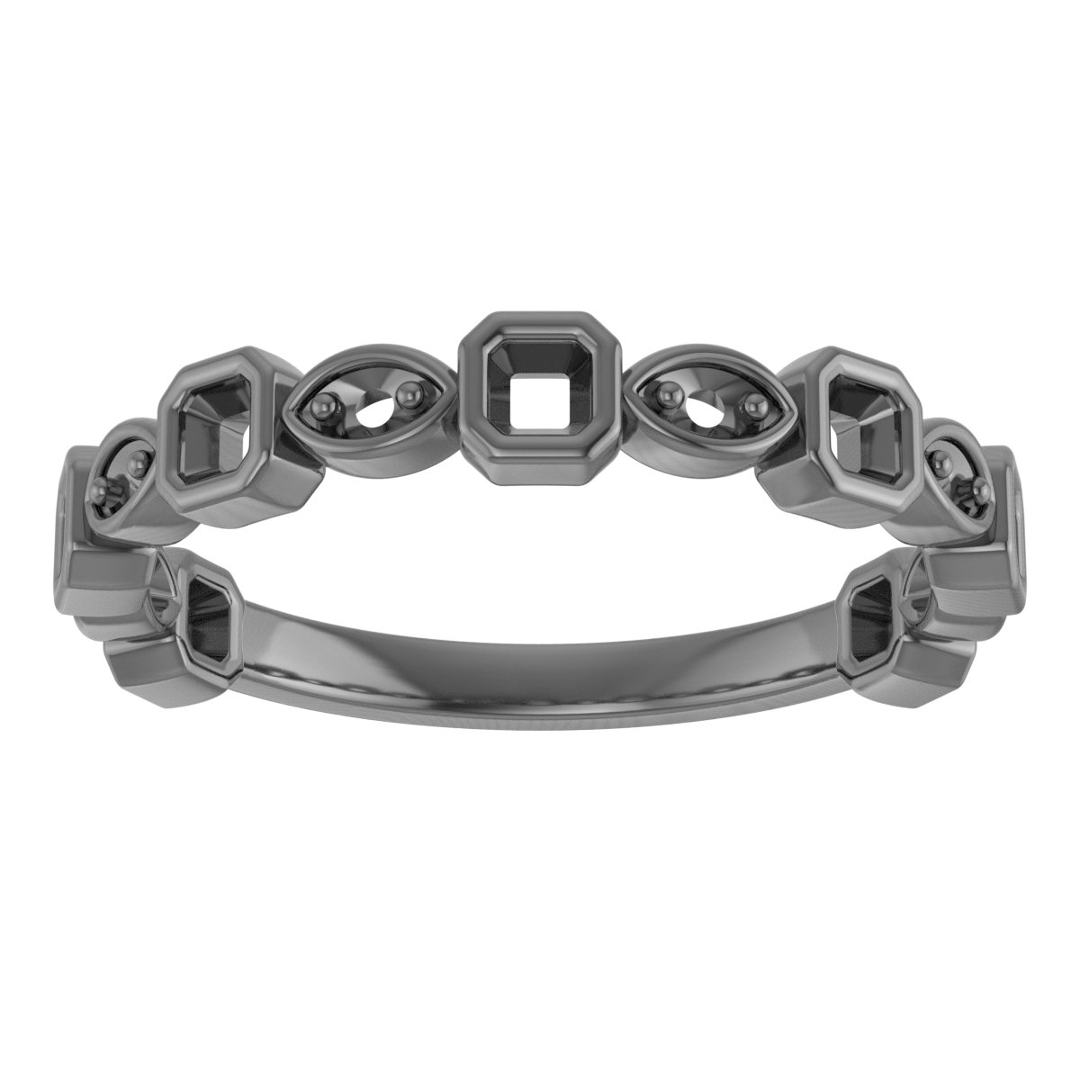 5x3 mm Emerald Anniversary Band Mounting view 3