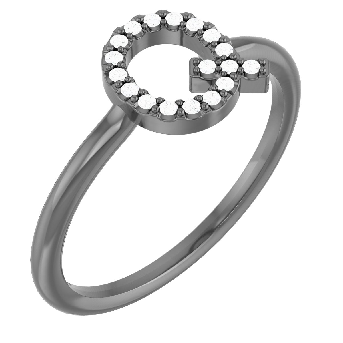 Platinum .10 CTW Diamond Initial Q Ring Ref. 15158699