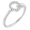 14K White .07 CTW Diamond Initial Q Ring Ref. 15158696