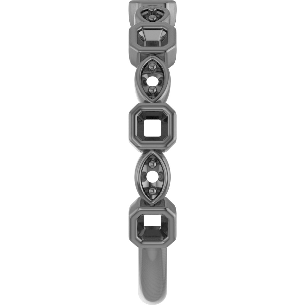 5x3 mm Emerald Anniversary Band Mounting view 4