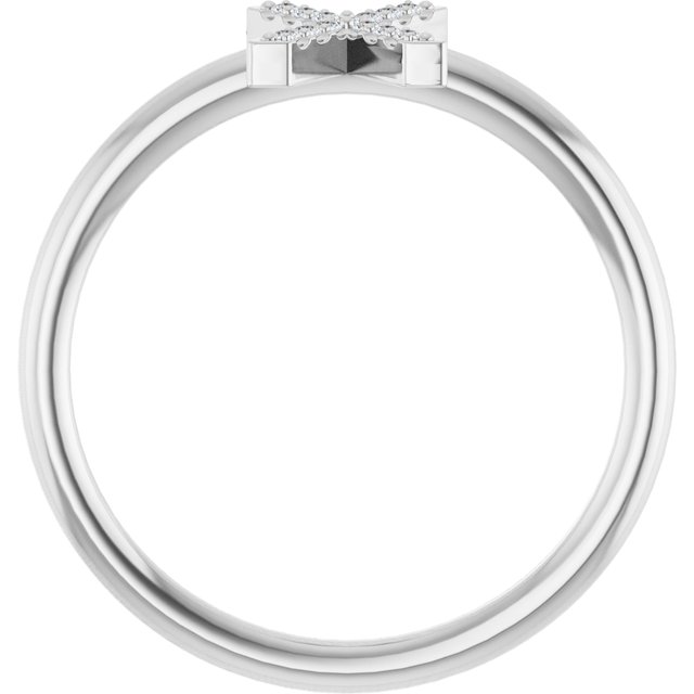 14K White .05 CTW Natural Diamond Initial X Ring