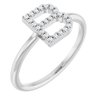Sterling Silver .08 CTW Diamond Initial B Ring Ref. 15158662