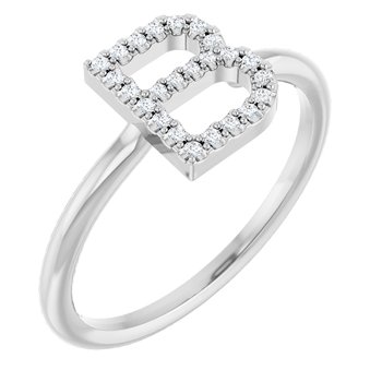 Platinum .125 CTW Diamond Initial B Ring Ref. 15158444