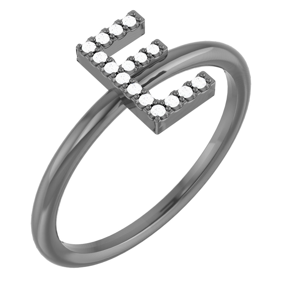 Platinum .07 CTW Diamond Initial E Ring Ref. 15158580