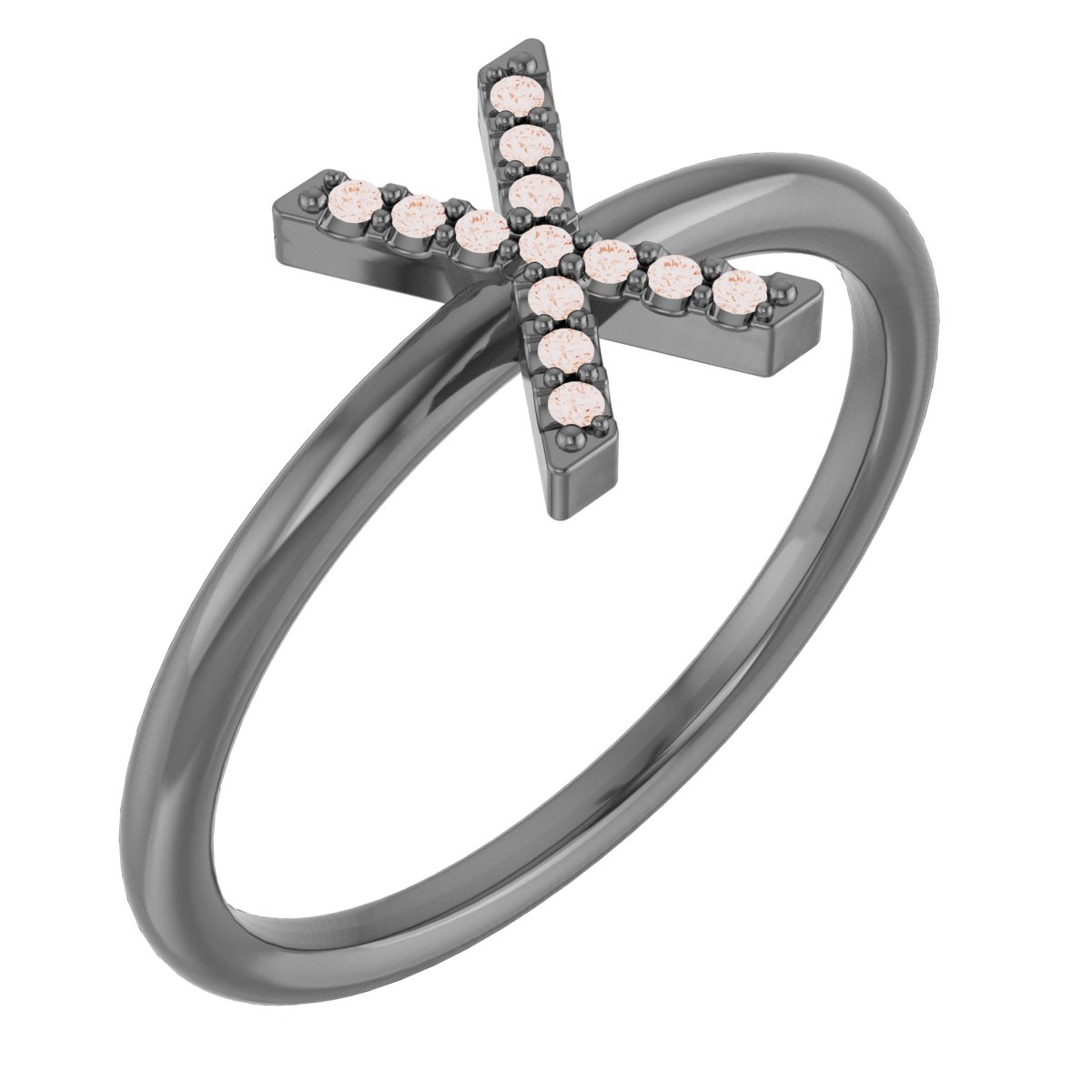 14K Rose .05 CTW Diamond Initial X Ring Ref. 15158842