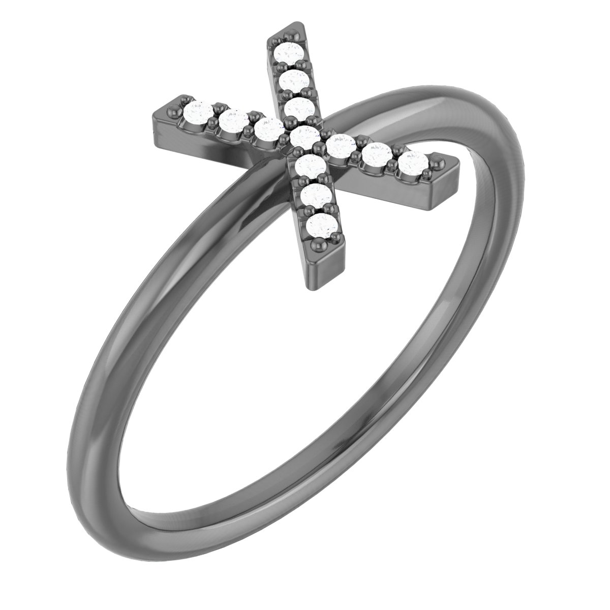 Platinum .07 CTW Diamond Initial X Ring Ref. 15158843