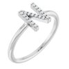 Sterling Silver .08 CTW Diamond Initial T Ring Ref. 15158880