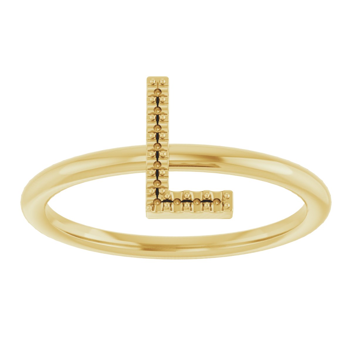 14K Yellow .04 CTW Natural Diamond Initial L Ring