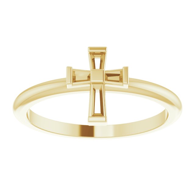 14K Yellow 1/10 CTW Diamond Stackable Cross Ring