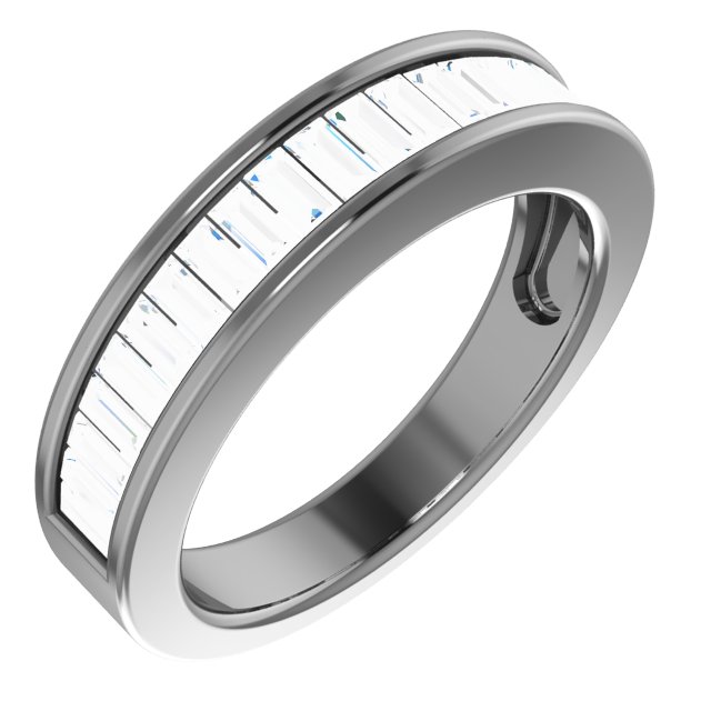 14K White .75 CTW Diamond Anniversary Ring Size 6 Ref 34128