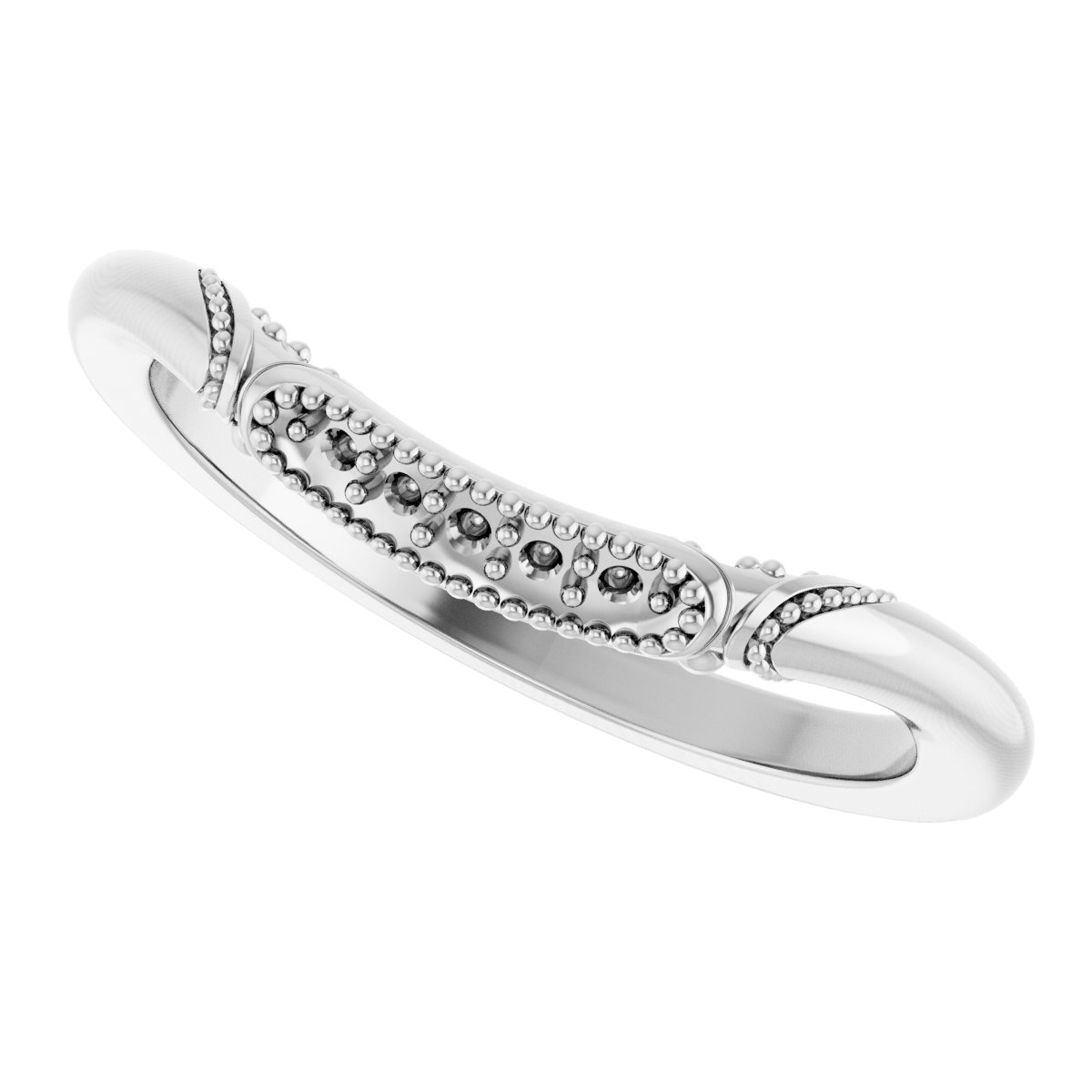 14K White .07 CTW Natural Diamond Matching Band-5