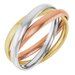 14K Tri-Color Three Band Rolling Ring Size 6