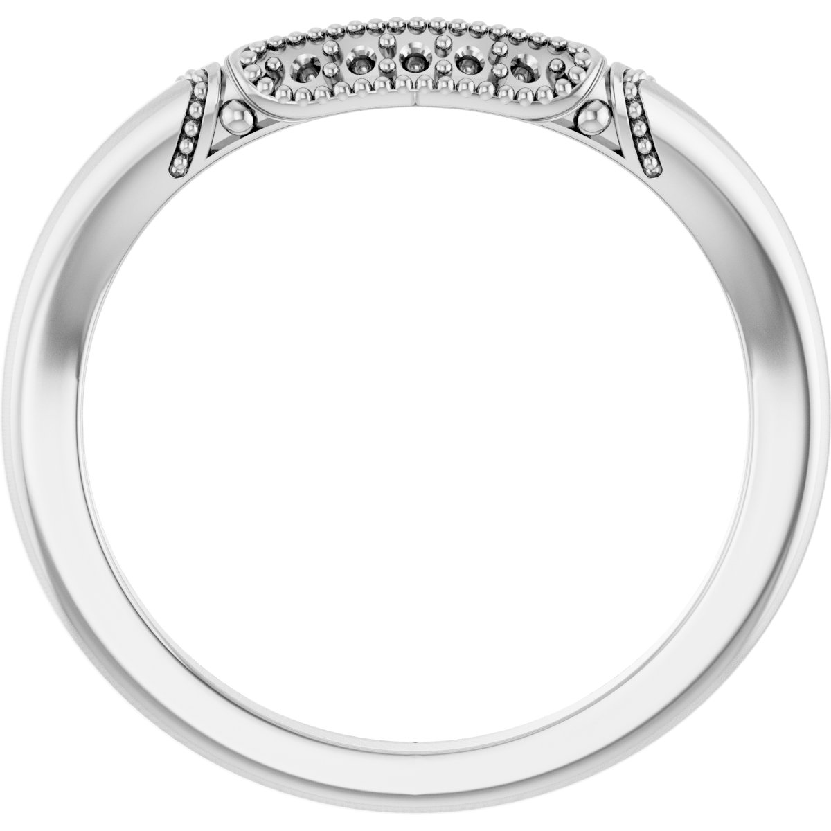 14K White .07 CTW Natural Diamond Matching Band-2