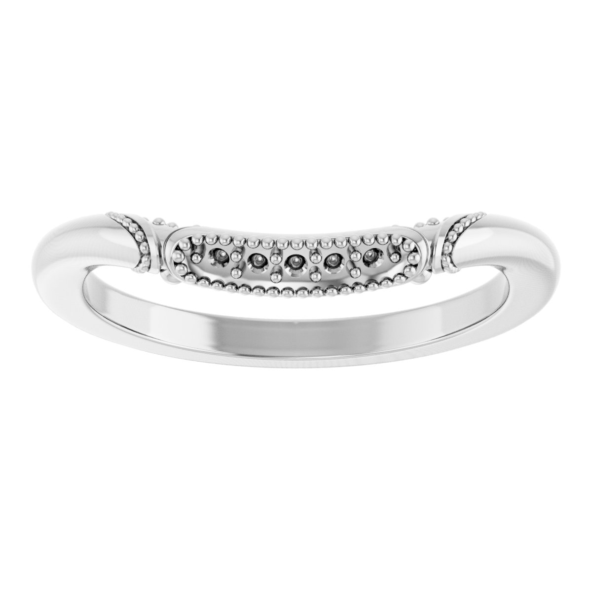14K White .07 CTW Natural Diamond Matching Band-3