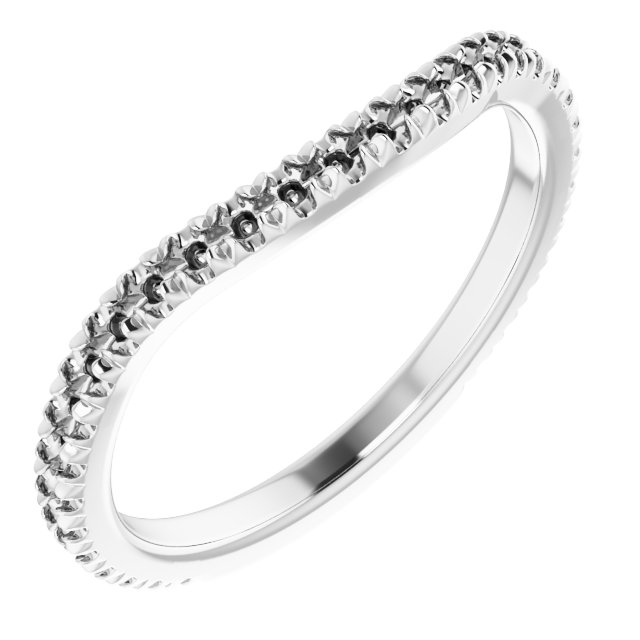 French-Set Double Row Accented Engagement Ring or Band